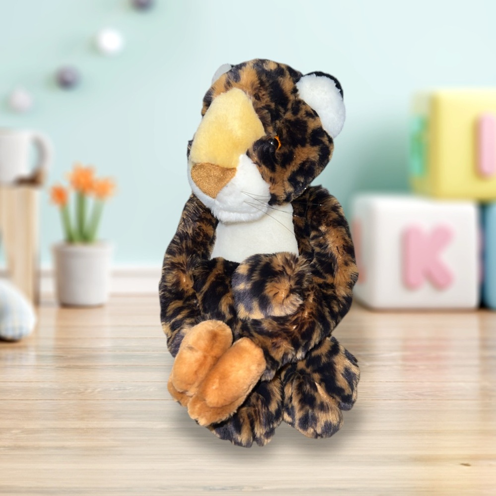 Rare Fancy Zoo Cheetah Plush Stuffed Animal Black Brown Leopard Cat Soft Toy 24”